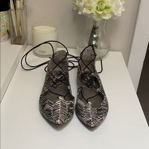 BP leather black and white flats!